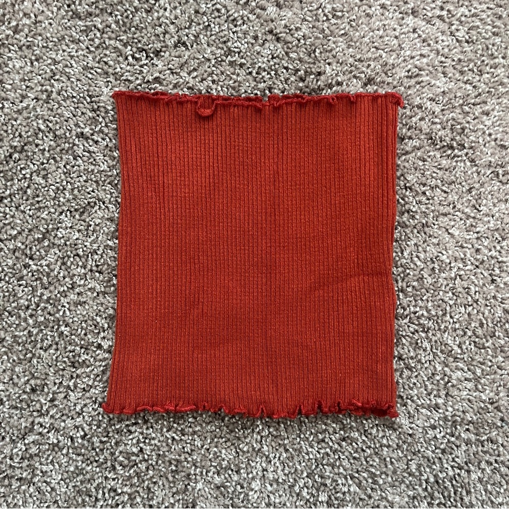 Red Ribbed Knit Tube Top